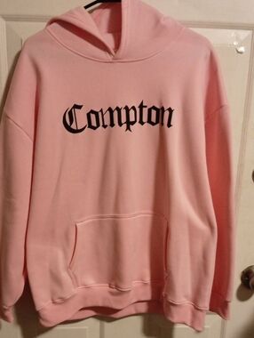 Compton Graphic Pink Hoodie Sweatshirt